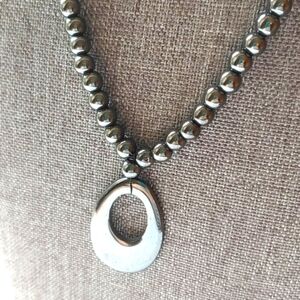 Hematite gemstone necklace new